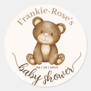 We kunnen wachten. Aangepast Baby shower Ronde Sticker