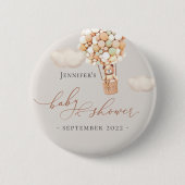 We kunnen wachten. Baby shower Button (Voorkant)