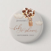 We kunnen wachten. Baby shower Button (Voorkant)