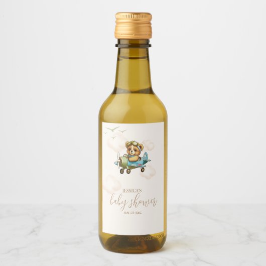 We kunnen wachten. Baby shower Etiket waterflesje (Voorkant)