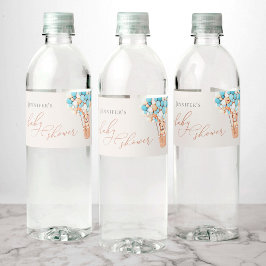 We kunnen wachten. Baby shower Etiket waterflesje