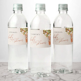 We kunnen wachten. Baby shower Etiket waterflesje