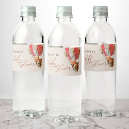 We kunnen wachten. Baby shower Etiket waterflesje