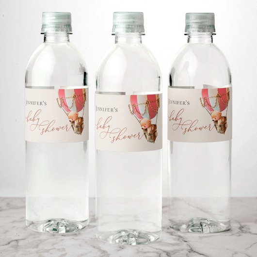 We kunnen wachten. Baby shower Etiket waterflesje