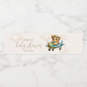 We kunnen wachten. Baby shower Etiket waterflesje (Enkel label)