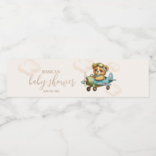 We kunnen wachten. Baby shower Etiket waterflesje (Enkel label)