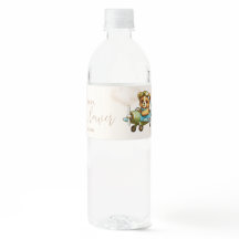 We kunnen wachten. Baby shower Etiket waterflesje