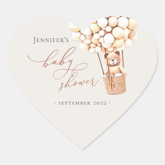 We kunnen wachten. Baby Shower Hart Sticker (Voorkant)