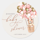 We kunnen wachten. Baby shower Klassieke Ronde Sti Ronde Sticker (Voorkant)