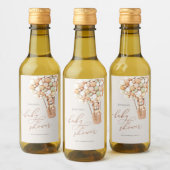 We kunnen wachten. Baby shower Mini Wine Label Wijn Etiket (Flessen)