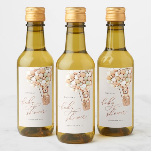 We kunnen wachten. Baby shower Mini Wine Label Wijn Etiket (Flessen)