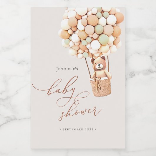 We kunnen wachten. Baby shower Mini Wine Label Wijn Etiket (Enkel label)