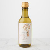 We kunnen wachten. Baby shower Mini Wine Label Wijn Etiket (Voorkant)
