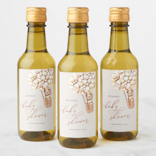 We kunnen wachten. Baby shower Mini Wine Label Wijn Etiket
