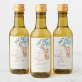 We kunnen wachten. Baby shower Mini Wine Label Wijn Etiket (Flessen)