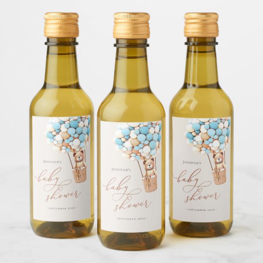 We kunnen wachten. Baby shower Mini Wine Label Wijn Etiket (Flessen)
