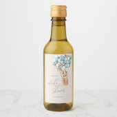 We kunnen wachten. Baby shower Mini Wine Label Wijn Etiket (Voorkant)