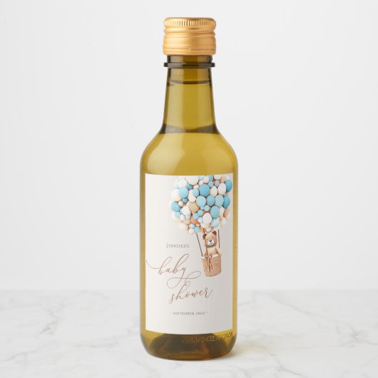 We kunnen wachten. Baby shower Mini Wine Label Wijn Etiket (Voorkant)