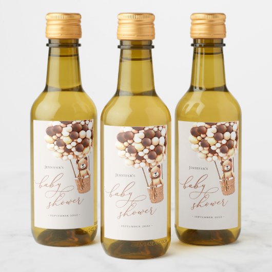We kunnen wachten. Baby shower Mini Wine Label Wijn Etiket (Flessen)
