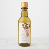 We kunnen wachten. Baby shower Mini Wine Label Wijn Etiket (Voorkant)