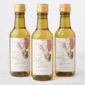 We kunnen wachten. Baby shower Mini Wine Label Wijn Etiket (Flessen)