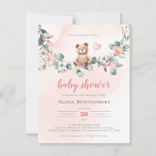 We kunnen wachten - Baby shower nodigt uit Kaart (Voorkant)