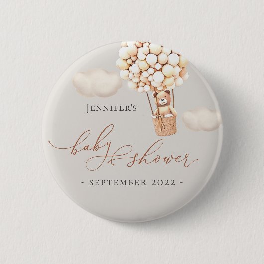 We kunnen wachten. Baby Shower Ronde Button 5,7 Cm (Voorkant)