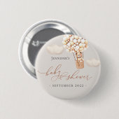 We kunnen wachten. Baby Shower Ronde Button 5,7 Cm (Voorkant /achterkant)