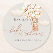 We kunnen wachten. Baby Shower Ronde Kartonnen Onderzetter (Voorkant)