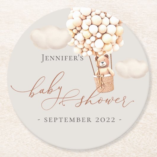 We kunnen wachten. Baby Shower Ronde Kartonnen Onderzetter (Voorkant)