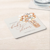 We kunnen wachten. Baby shower Square Paper Coast Kartonnen Onderzetters (Schuin)