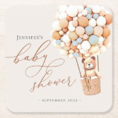 We kunnen wachten. Baby shower Square Paper Coast Kartonnen Onderzetters (Voorkant)