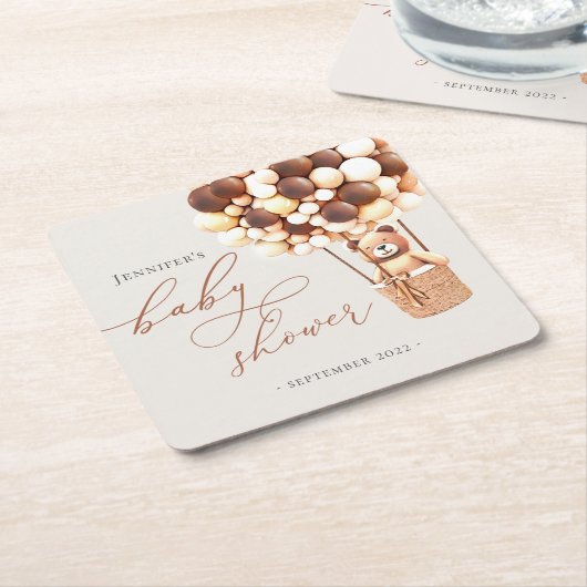 We kunnen wachten. Baby shower Square Paper Coast Kartonnen Onderzetters (Schuin)