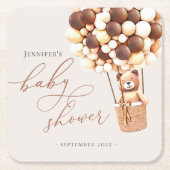 We kunnen wachten. Baby shower Square Paper Coast Kartonnen Onderzetters (Voorkant)