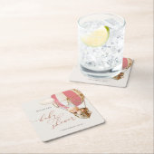 We kunnen wachten. Baby shower Square Paper Coast Kartonnen Onderzetters (Insitu)