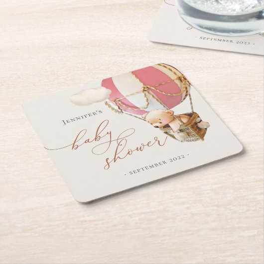 We kunnen wachten. Baby shower Square Paper Coast Kartonnen Onderzetters (Schuin)