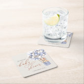 We kunnen wachten. Baby shower Square Paper Coast Kartonnen Onderzetters (Insitu)