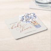 We kunnen wachten. Baby shower Square Paper Coast Kartonnen Onderzetters (Schuin)