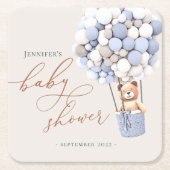 We kunnen wachten. Baby shower Square Paper Coast Kartonnen Onderzetters (Voorkant)