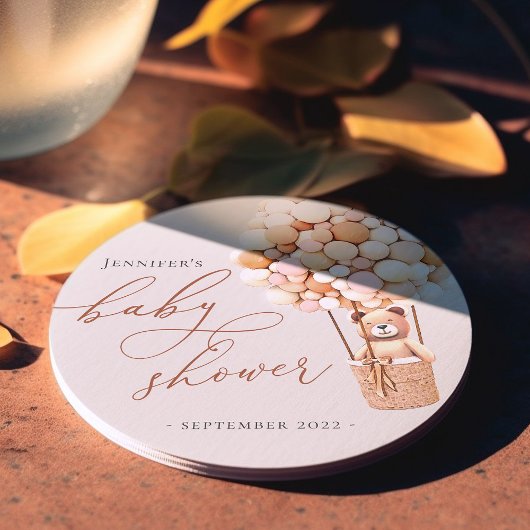 We kunnen wachten. Baby shower Square Paper Coast Ronde Kartonnen Onderzetter