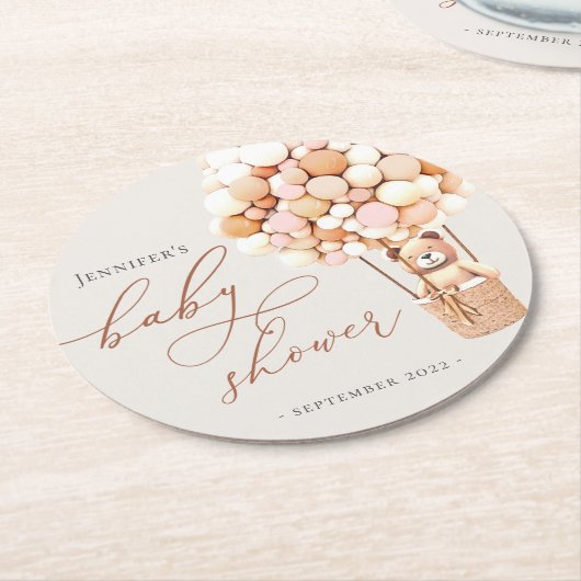 We kunnen wachten. Baby shower Square Paper Coast Ronde Kartonnen Onderzetter (Gebogen)