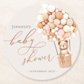 We kunnen wachten. Baby shower Square Paper Coast Ronde Kartonnen Onderzetter (Voorkant)