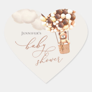 We kunnen wachten. Baby shower Sticker hart