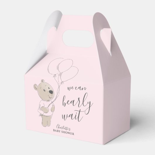 We kunnen wachten | Baby shower Teddy Bear Bedankdoosjes (Voorkant Zijde)