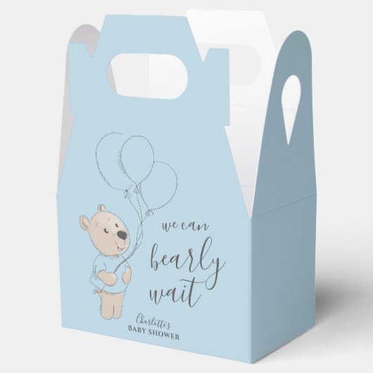 We kunnen wachten | Baby shower Teddy Bear Bedankdoosjes (Geopend)