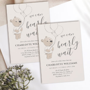 We kunnen wachten   Baby shower Teddy Bear Kaart