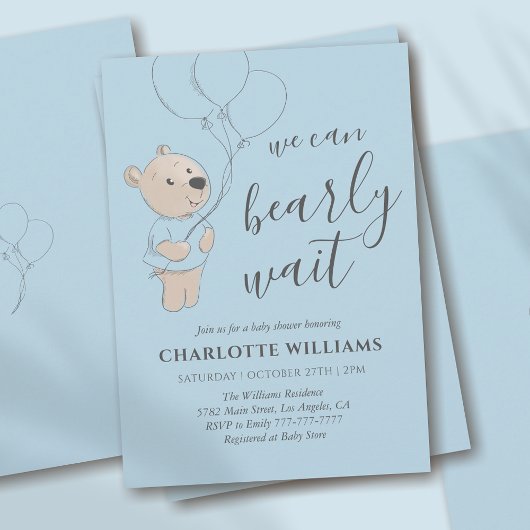 We kunnen wachten | Baby shower Teddy Bear Kaart