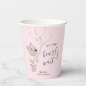 We kunnen wachten | Baby shower Teddy Bear Papieren Bekers (Achterkant)