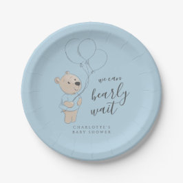 We kunnen wachten | Baby shower Teddy Bear Papieren Bordje