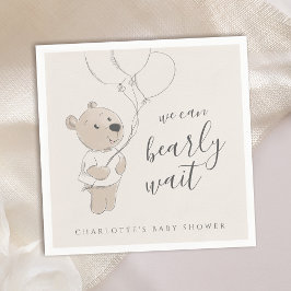 We kunnen wachten | Baby shower Teddy Bear Servet